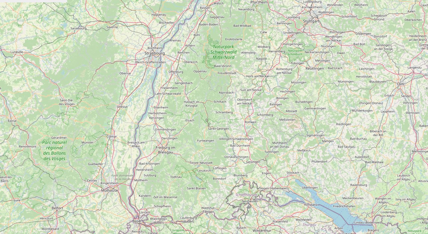 Screenshoot Open Street Map vom Schwarzwald